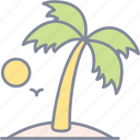 island, beach, palm tree, holiday
