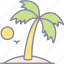 island, beach, palm tree, holiday 