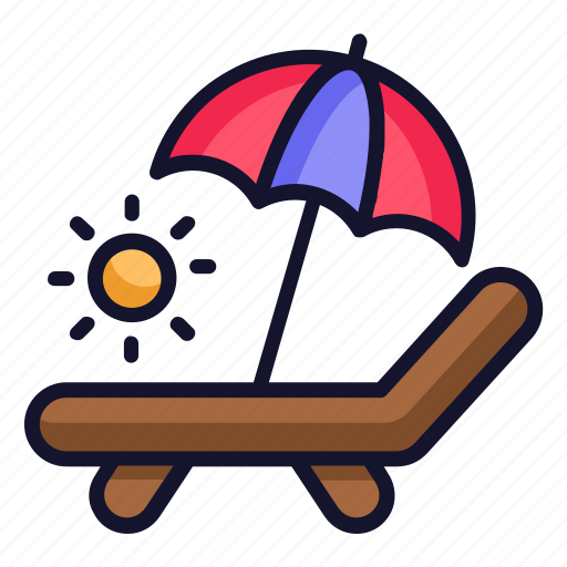 Beach, beach chair, beach umbrella, chair, travel icon - Download on Iconfinder