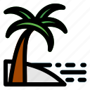 beach, palm, tree, travel, sea