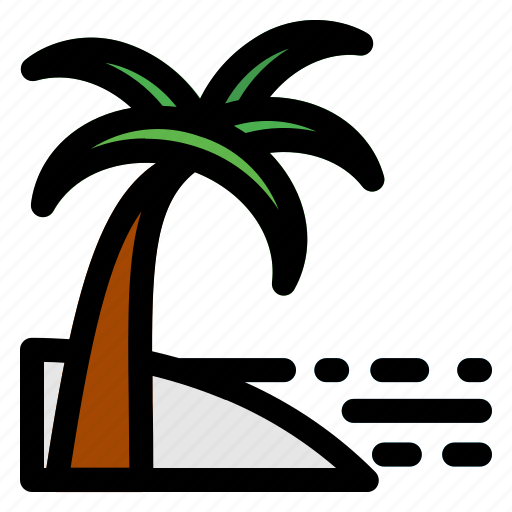 Beach, palm, tree, travel, sea icon - Download on Iconfinder