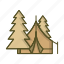 camp, camping, forest, tent 