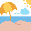 beach, vacation, summer, umbrella, holiday