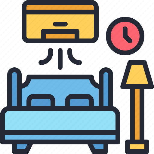Bedroom, hotel, ac, lamp, sleep icon - Download on Iconfinder