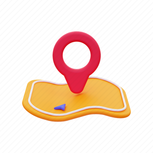 Map, location, pin, gps, place, navigation, direction 3D illustration - Download on Iconfinder