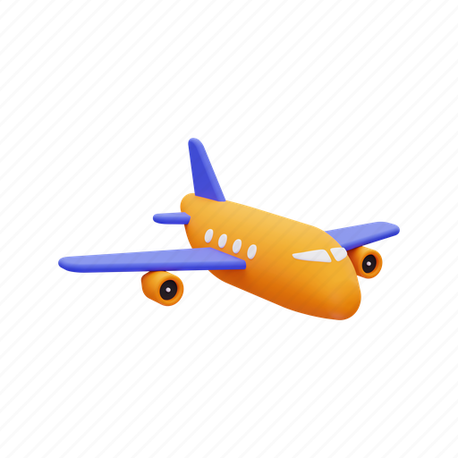 Plane, aeroplane, transportation, aircraft, travel, airport, transport 3D illustration - Download on Iconfinder