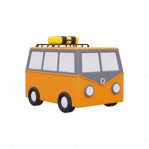 Travel, bus, vacation, transportation, holiday, summer, tourism 3D illustration - Download on Iconfinder