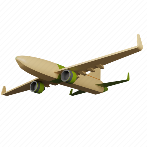 Plane, airplane, flight, transport, travel, transportation, aircraft 3D illustration - Download on Iconfinder