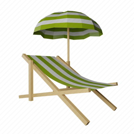 Beach sunbed, beach, summer, vacation 3D illustration - Download on Iconfinder