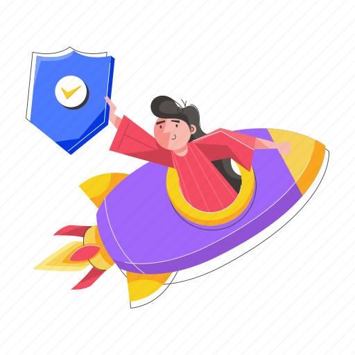 Travel insurance, travel safety, travel protection, spaceship travel, travel security illustration - Download on Iconfinder