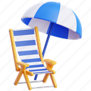 chair, beach chair, deck chair, relax, umbrella 