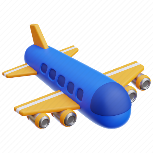 Airplane, flight, travel, transportation, holiday 3D illustration - Download on Iconfinder