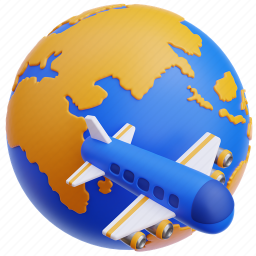 World, trip, world tour, travel, flight, travelling 3D illustration - Download on Iconfinder