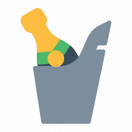 Champagne, bottle, ice, bucket icon - Download on Iconfinder