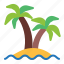 palm, tree, island, travel 