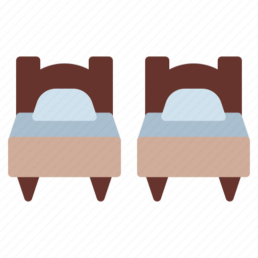 Twin, hotel, room, bed icon - Download on Iconfinder