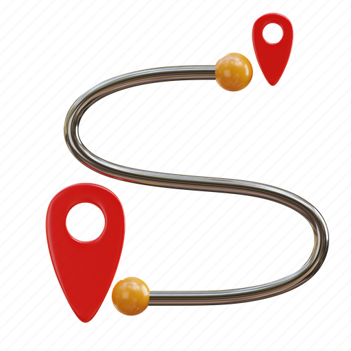 Distance, pin, travel, navigation, direction, gps, transportation 3D illustration - Download on Iconfinder