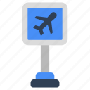 airport roadboard, signboard, info board, guideboard, fingerboard