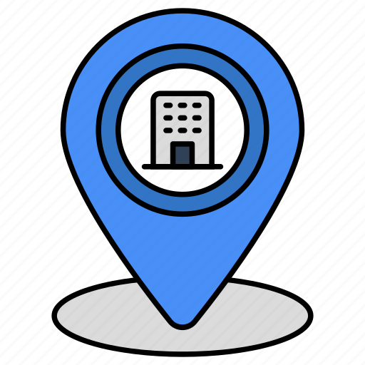 Building location, hotel location, building direction, hotel direction, building navigation icon - Download on Iconfinder