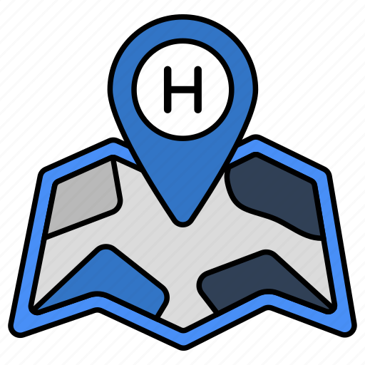 Hotel location, hotel direction, navigation, map, gps icon - Download on Iconfinder