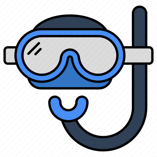 Scuba diving, snorkeling mask, diving mask, oxygen pipe, diver safety icon - Download on Iconfinder