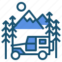 camper, outline, transport, van