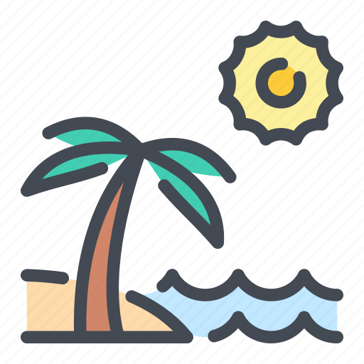 Beach, cruise, palm, sea, sun, tourism, travel icon - Download on Iconfinder
