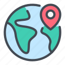 earth, globe, location, navigation, pin, pointer, world