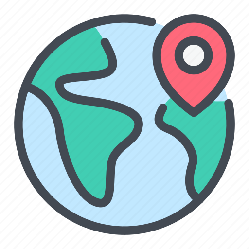 Earth, globe, location, navigation, pin, pointer, world icon - Download on Iconfinder