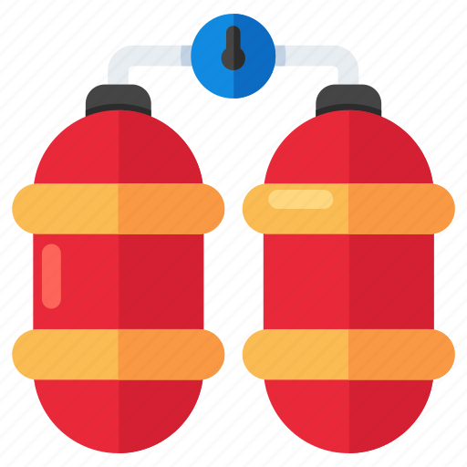 Oxygen tanks, cylinders, diving, scuba, container icon - Download on Iconfinder
