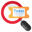 search ticket, ticket, find ticket, ticket analysis, explore ticket