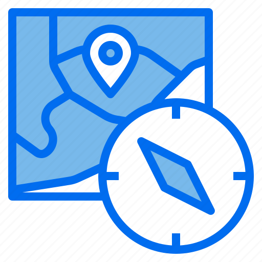 Pin, compass, travel, vacation, location, map icon - Download on Iconfinder