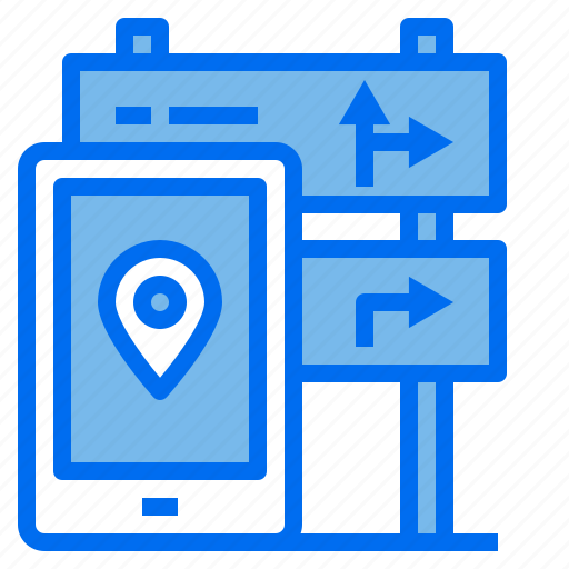 Mobile, pin, road, sign, smartphone, vacation, phone icon - Download on Iconfinder