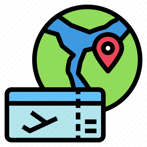 Travel, pin, ticket, globe, location, vacation icon - Download on Iconfinder