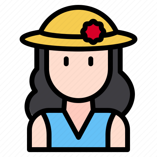 Female, girl, hat, vacation, woman, travel, traveler icon - Download on Iconfinder