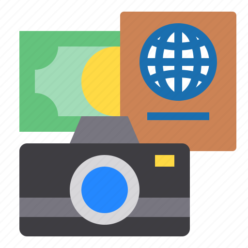 Camera, travel, vacation, money, passport icon - Download on Iconfinder