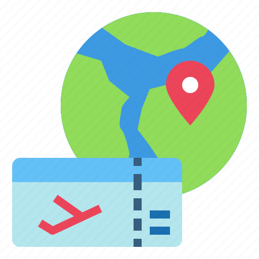 Vacation, ticket, travel, globe, pin, location icon - Download on Iconfinder