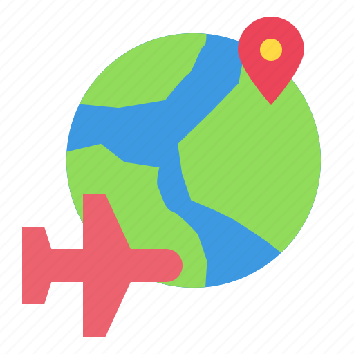 World, travel, plane, globe, airplane, pin, location icon - Download on Iconfinder