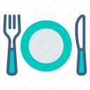 restaurant, plate, fork, knife, kitchen, food