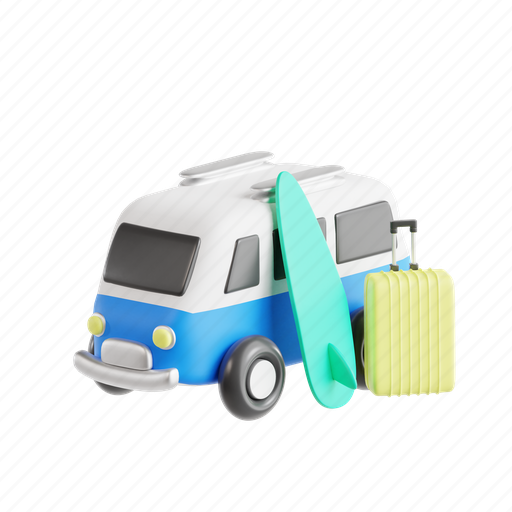 Van, car, travel 3D illustration - Download on Iconfinder