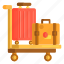 baggage, briefcase, luggage, suitcase, trolley 