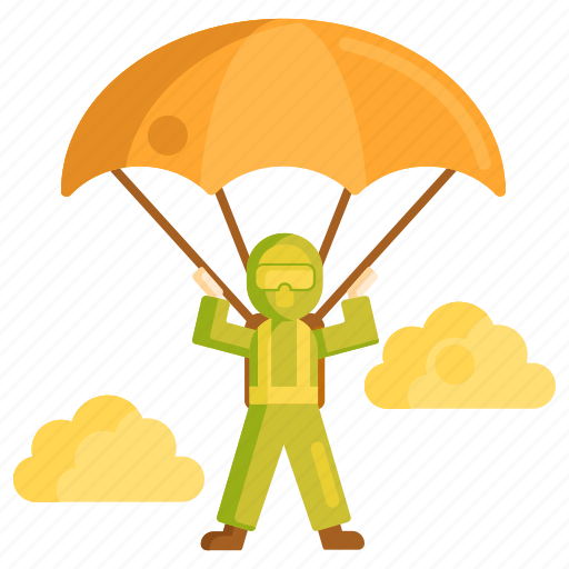 Extreme sports, parachute, parachuter, paratroop, paratrooper icon - Download on Iconfinder