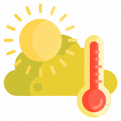 Cloudy, hot, summer, sunny, temperature, weather icon - Download on Iconfinder