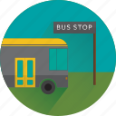 bus, bus stop, carry, convey, transfer, transport