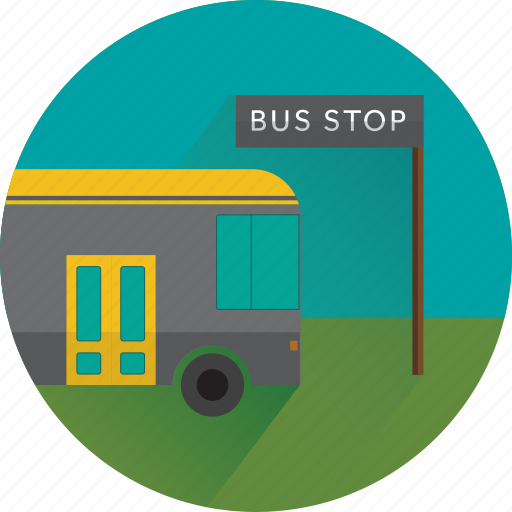 Bus, bus stop, carry, convey, transfer, transport icon - Download on Iconfinder