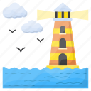 lighthouse, tower, building, sea, surveillance, beacon 