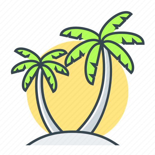 Beach, palm, palm trees, trees, holiday icon - Download on Iconfinder