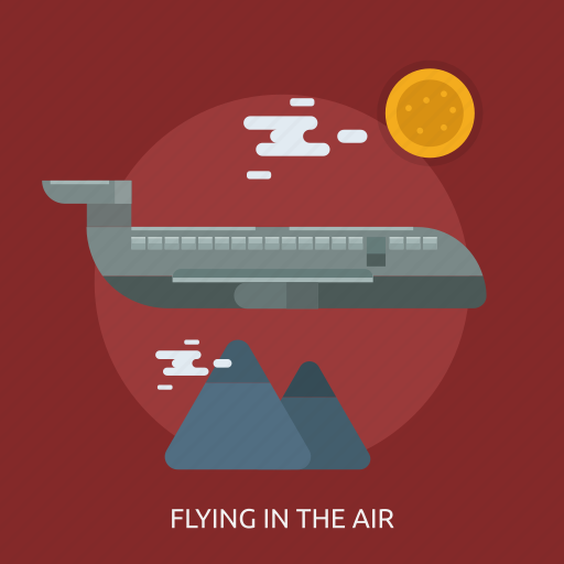 Airplane, cloud, flying in the air, mountain, sun, traveling icon - Download on Iconfinder