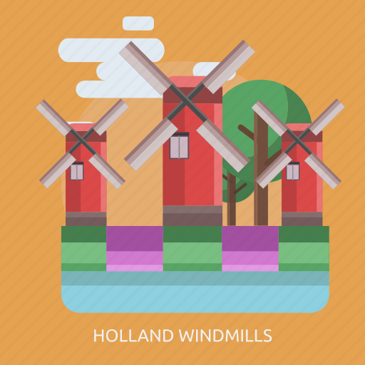 Cloud, holland windmills, tree icon - Download on Iconfinder