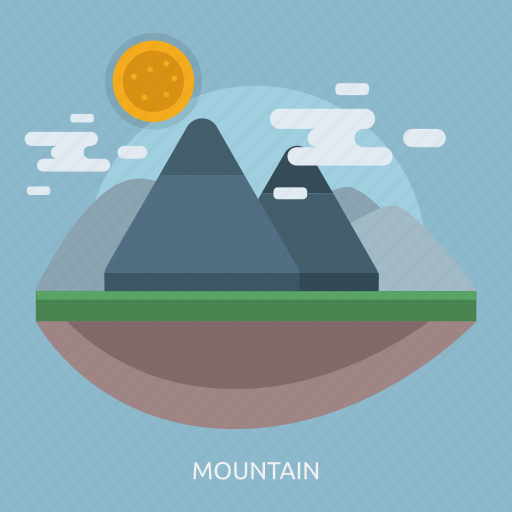Cloud, mountain, natural, sun icon - Download on Iconfinder